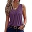 Zeagoo Womens Tank Tops Summer Sleeveless Loose Fit Tops V Neck Pleated Shirts Basic Tees Dressy Casual Trendy Clothes