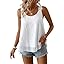 Womens Tank Tops Flowy Sleeveless Summer Boho Tank Top for Women Casual Crewneck Strap Lace Camisole Shirts