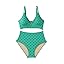 Herseas Women's 2 Piece Floral Print Bikini Sets V Neck Stitch Swimsuits High Waisted Bathing Suit Beach Summer Swimwear