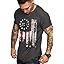 COOFANDY Men's Muscle T-Shirt Pleated Raglan Sleeve Bodybuilding Gym Tee Short Sleeve Fashion Workout Shirts Hipster Shirt