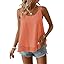 Womens Tank Tops Flowy Sleeveless Summer Boho Tank Top for Women Casual Crewneck Strap Lace Camisole Shirts