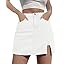luvamia Skorts Skirts for Women Denim Mini Skirt Side Slit with High Waisted Jean Shorts Stretchy