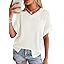 PRETTYGARDEN Women's 2026 Spring Short Sleeve Sweaters Lightweight V Neck Casual Going Out Summer Tops Beach Vacation Clothes