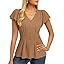 GRACE KARIN Summer Blouses for Women Dressy Casual, 2026 Ruffle Sleeve Peplum Tops, Business Work Shirt Fashion Clothing