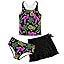 Girls Swimsuits 3 Piece Tankini Bathing Suit Set Cute Bikini Swimwear with Cover Ups Beach Skirt 5-16 Years