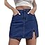 luvamia Skorts Skirts for Women Denim Mini Skirt Side Slit with High Waisted Jean Shorts Stretchy