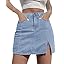 luvamia Skorts Skirts for Women Denim Mini Skirt Side Slit with High Waisted Jean Shorts Stretchy