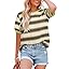 Dokotoo Womens Summer Tops 2026 Striped Color Block Short Sleeve Fashion T-Shirts Crewneck Casual Loose Basic Tee Blouses