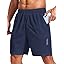 COOFANDY Mens Gym Athletic Shorts with Zipper Pockets Quick Dry 7" Workout Running Training Shorts