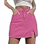 luvamia Skorts Skirts for Women Denim Mini Skirt Side Slit with High Waisted Jean Shorts Stretchy
