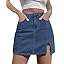 luvamia Skorts Skirts for Women Denim Mini Skirt Side Slit with High Waisted Jean Shorts Stretchy