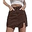 luvamia Skorts Skirts for Women Denim Mini Skirt Side Slit with High Waisted Jean Shorts Stretchy