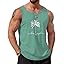 COOFANDY Mens Beach Tank Tops Summer Cotton Sleeveless Graphic T Shirts Palm Tree Casual Vacation Muscle Tank