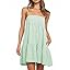 Wenrine Womens Summer Striped Mini Dress Casual Spaghetti Strap Sleeveless A Line Beach Sundress with Pockets