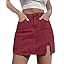 luvamia Skorts Skirts for Women Denim Mini Skirt Side Slit with High Waisted Jean Shorts Stretchy