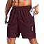 COOFANDY Mens Gym Athletic Shorts with Zipper Pockets Quick Dry 7" Workout Running Training Shorts