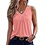 Zeagoo Womens Tank Tops Summer Sleeveless Loose Fit Tops V Neck Pleated Shirts Basic Tees Dressy Casual Trendy Clothes