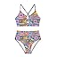 Herseas Womens 2 Piece High Waisted U Wire Bikini Set Floral Print Swimsuit Crisscross Back Bathing Suit Beach Swimwear