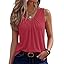 Zeagoo Womens Tank Tops Summer Sleeveless Loose Fit Tops V Neck Pleated Shirts Basic Tees Dressy Casual Trendy Clothes