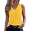 Zeagoo Womens Tank Tops Summer Sleeveless Loose Fit Tops V Neck Pleated Shirts Basic Tees Dressy Casual Trendy Clothes