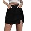 luvamia Skorts Skirts for Women Denim Mini Skirt Side Slit with High Waisted Jean Shorts Stretchy