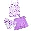 Girls Swimsuits 3 Piece Tankini Bathing Suit Set Cute Bikini Swimwear with Cover Ups Beach Skirt 5-16 Years