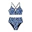 Herseas Womens 2 Piece High Waisted U Wire Bikini Set Floral Print Swimsuit Crisscross Back Bathing Suit Beach Swimwear