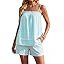 Blooming Jelly Women Two Piece Lounge Sets Striped Camisole Top Matching Shorts Set Summer Vacation Outfits with Pocket