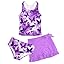 Girls Swimsuits 3 Piece Tankini Bathing Suit Set Cute Bikini Swimwear with Cover Ups Beach Skirt 5-16 Years