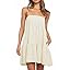 Wenrine Womens Summer Striped Mini Dress Casual Spaghetti Strap Sleeveless A Line Beach Sundress with Pockets