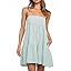 Wenrine Womens Summer Striped Mini Dress Casual Spaghetti Strap Sleeveless A Line Beach Sundress with Pockets