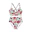 Herseas Womens 2 Piece High Waisted U Wire Bikini Set Floral Print Swimsuit Crisscross Back Bathing Suit Beach Swimwear