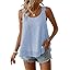 Womens Tank Tops Flowy Sleeveless Summer Boho Tank Top for Women Casual Crewneck Strap Lace Camisole Shirts