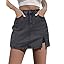 luvamia Skorts Skirts for Women Denim Mini Skirt Side Slit with High Waisted Jean Shorts Stretchy