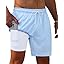 Gleeease 7inch Mens Swim Trunks 2 in 1 with Compression Liner Pockets Drawstring Quick Dry Stretch Lined Funny Beach Pool
