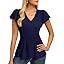 GRACE KARIN Summer Blouses for Women Dressy Casual, 2026 Ruffle Sleeve Peplum Tops, Business Work Shirt Fashion Clothing