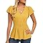 GRACE KARIN Summer Blouses for Women Dressy Casual, 2026 Ruffle Sleeve Peplum Tops, Business Work Shirt Fashion Clothing
