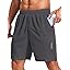 COOFANDY Mens Gym Athletic Shorts with Zipper Pockets Quick Dry 7" Workout Running Training Shorts