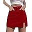 luvamia Skorts Skirts for Women Denim Mini Skirt Side Slit with High Waisted Jean Shorts Stretchy