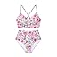 Herseas Womens 2 Piece High Waisted U Wire Bikini Set Floral Print Swimsuit Crisscross Back Bathing Suit Beach Swimwear