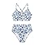 Herseas Womens 2 Piece High Waisted U Wire Bikini Set Floral Print Swimsuit Crisscross Back Bathing Suit Beach Swimwear
