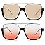 GUVIVI Retro Oversized Aviator Sunglasses for Women Men Square Double Bridge Pilot Sun Glasses 70s Trendy Shades