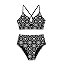 Herseas Womens 2 Piece High Waisted U Wire Bikini Set Floral Print Swimsuit Crisscross Back Bathing Suit Beach Swimwear
