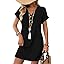 WIHOLL Summer Dresses for Women with Sleeves Midi Dress Button Down Beach Vacation Casual Dresses Fashion Clothing