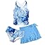 Girls Swimsuits 3 Piece Tankini Bathing Suit Set Cute Bikini Swimwear with Cover Ups Beach Skirt 5-16 Years