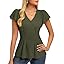 GRACE KARIN Summer Blouses for Women Dressy Casual, 2026 Ruffle Sleeve Peplum Tops, Business Work Shirt Fashion Clothing