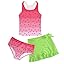 Girls Swimsuits 3 Piece Tankini Bathing Suit Set Cute Bikini Swimwear with Cover Ups Beach Skirt 5-16 Years
