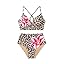 Herseas Womens 2 Piece High Waisted U Wire Bikini Set Floral Print Swimsuit Crisscross Back Bathing Suit Beach Swimwear