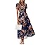 Simplee Women Floral Summer Maxi Dress Boho Flowy Casual Chiffon Short Sleeves V Neck Long Wedding Guest Dresses