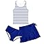 Girls Swimsuits 3 Piece Tankini Bathing Suit Set Cute Bikini Swimwear with Cover Ups Beach Skirt 5-16 Years